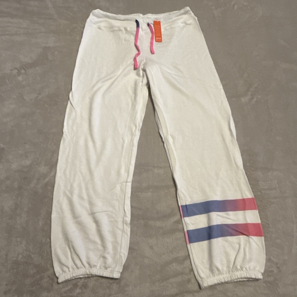 Anthropologie‎ Sundry Ombré Stripe Sweatpants Size Small Pink To Periwinkle NWT